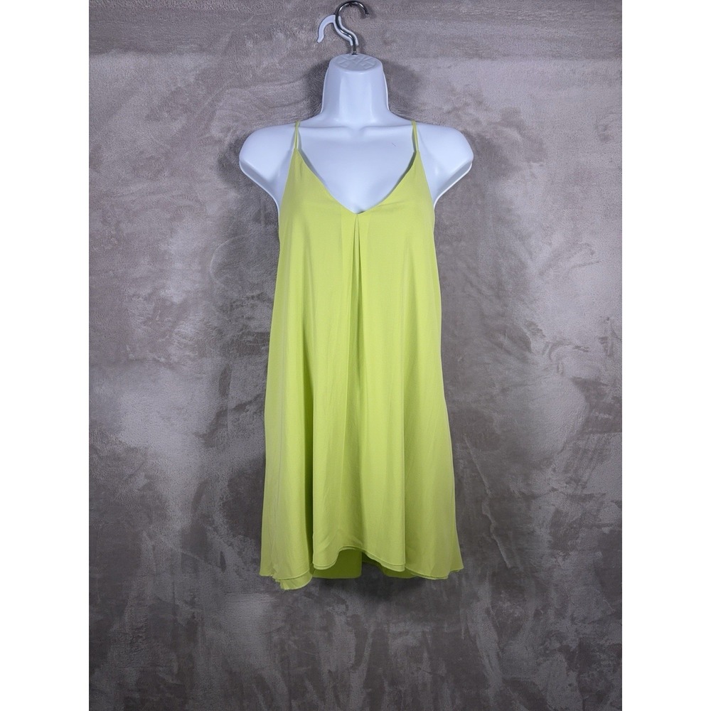 Alice + Olivia Mini Dress Womens Size Small Lime Green Swing Slip Cami